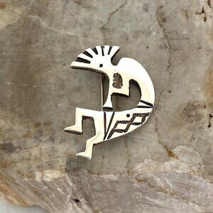 VTG Sterling Silver 925 1.5" Southwest Style Kokopelli Flute Player Brooch Pin